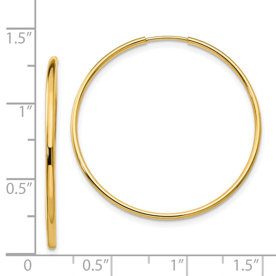 14k Madi K 1.25x33mm Endless Hoop Earrings