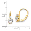 Gold Childrens CZ Heart Leverback Earrings