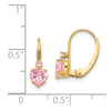 Gold Childrens CZ Heart Leverback Earrings