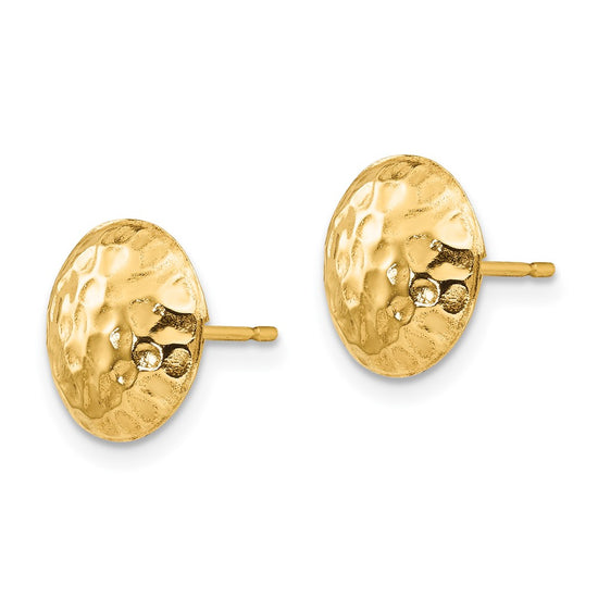 14k Madi K Hammered 9mm Button Post Earrings