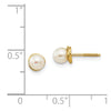 14k Madi K 4-5mm Semi-round Freshwater Cultured Pearl Love Knot Screwback Post Earrings