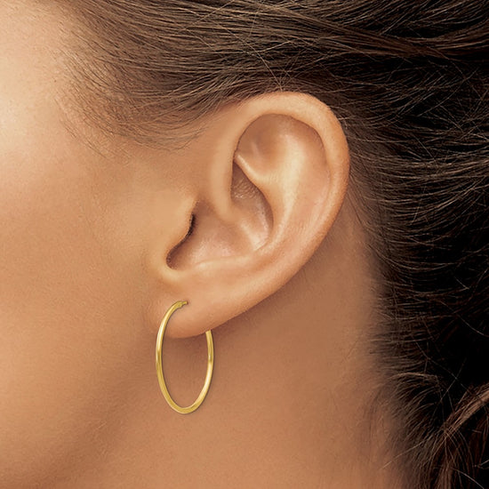 14k Madi K 1x26mm Hoop Earrings