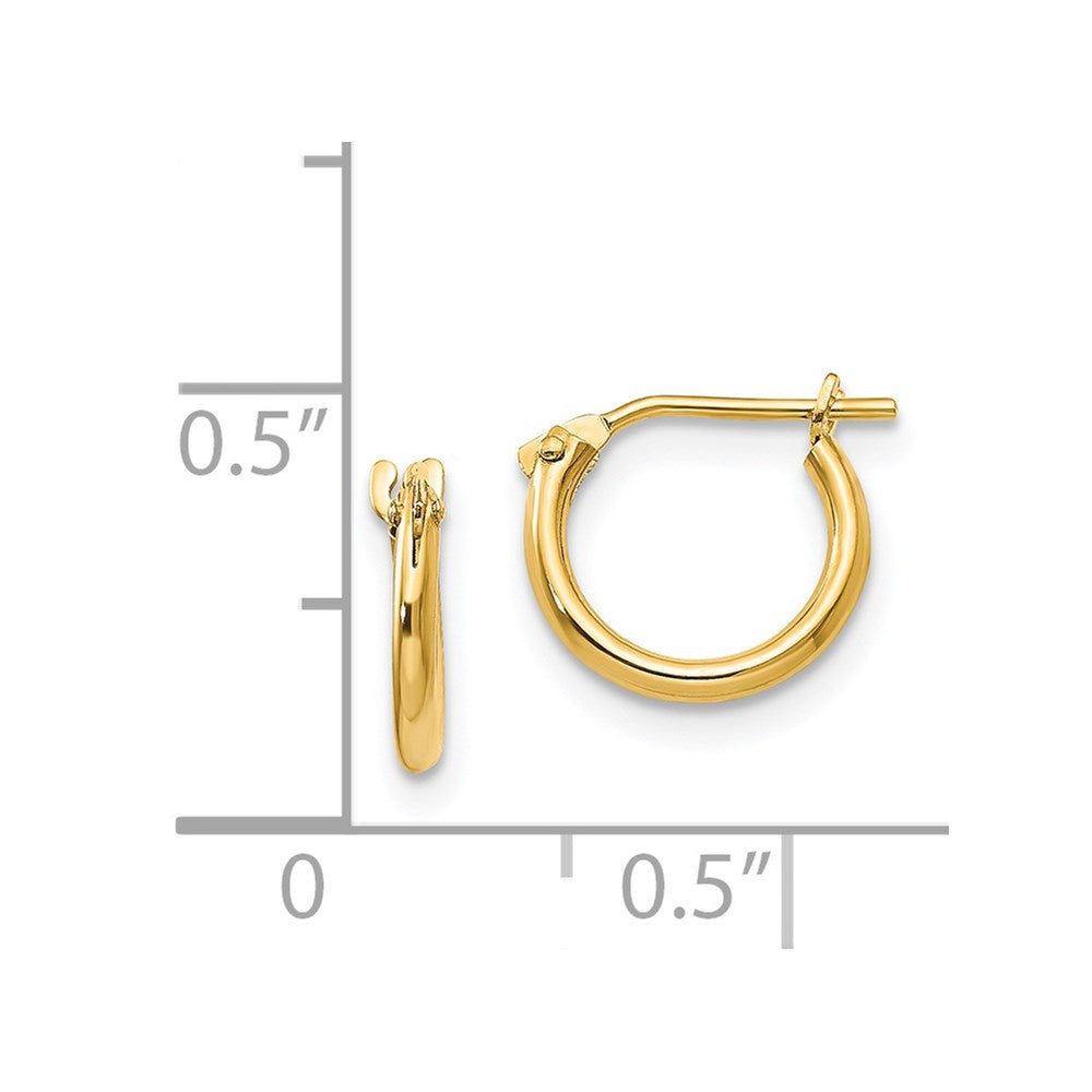 14k Madi K 1.25x8mm Half Hoop Earrings