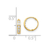 14k Madi K CZ 2x9mm Hinged Hoop Earrings
