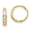14k Madi K CZ 2x9mm Hinged Hoop Earrings