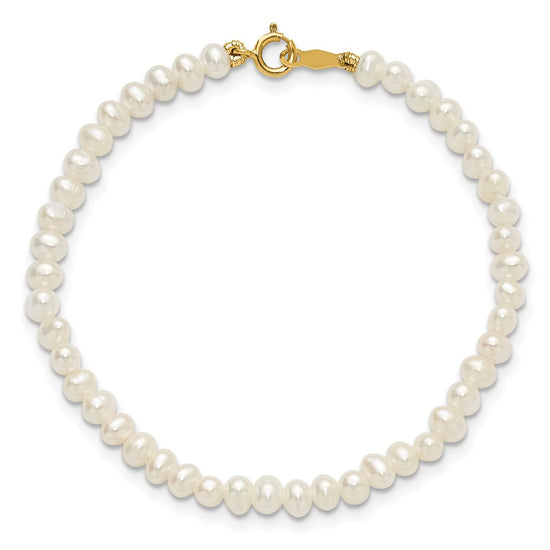 14k Madi K White FWC Pearl 15 Necklace, Earrings & 5.5 Bracelet 3pc Set