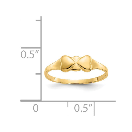14k Madi K Two Hearts Size 2 Baby / Childrens Ring