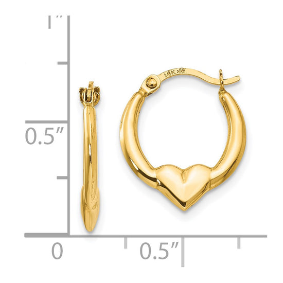 Gold Heart Hoop Earrings