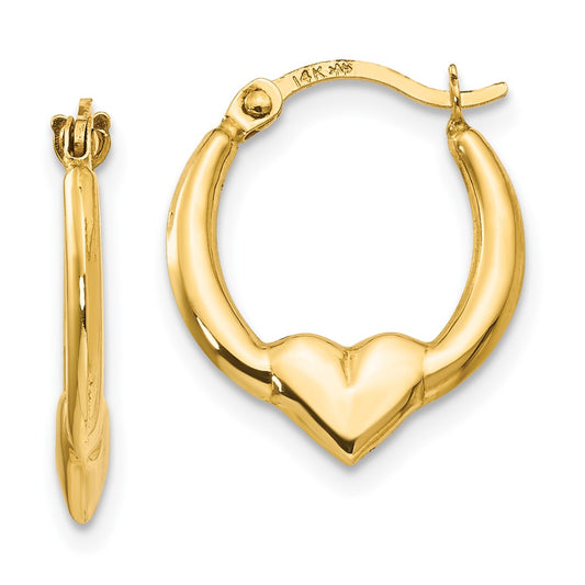 Gold Heart Hoop Earrings