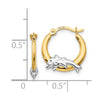 14K and White Rhodium Madi K Dolphin Childrens Hoop Earrings