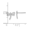 14k White Gold Madi K Polished CZ Dragonfly Childrens Post Earrings