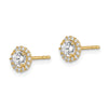 14k Madi K 4mm CZ Halo Post Earrings