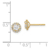 14k Madi K 4mm CZ Halo Post Earrings