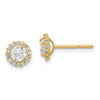 14k Madi K 4mm CZ Halo Post Earrings