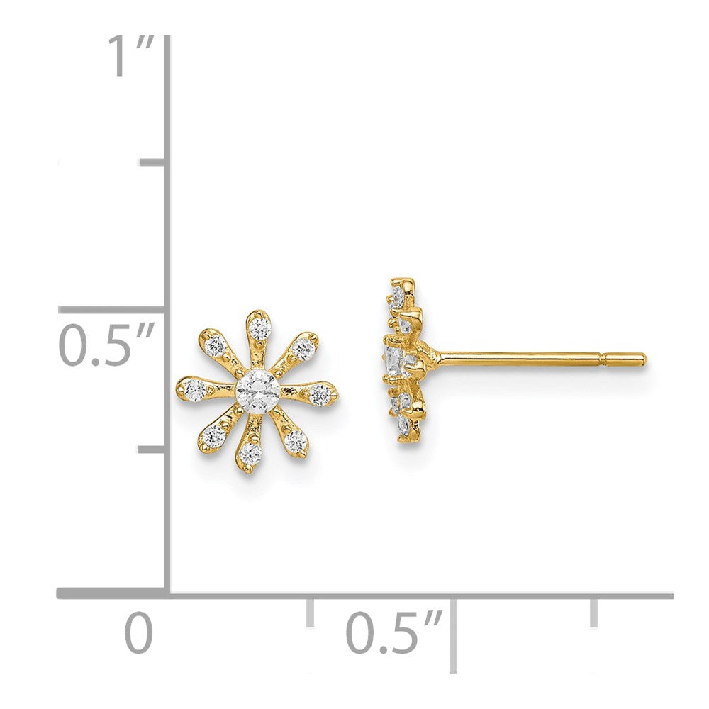 14k Madi K CZ Flower Childrens Post Earrings