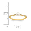 14K Madi K 3-4mm White Button Freshwater Cultured Pearl and CZ Size 4 Baby / Childrens Ring