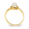 14K Madi K 4-5mm White Button Freshwater Cultured Pearl Heart Size 4 Baby / Childrens Ring