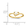 14K Madi K 3-4mm White Button Freshwater Cultured Pearl Heart Size 4 Baby / Childrens Ring