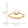14K Madi K 4-5mm White Button Freshwater Cultured Pearl Flower Size 4 Baby / Childrens Ring