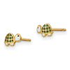 14k Madi K Green and White Enamel Turtle Childrens Post Earrings