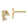 14k Madi K Multi-colored CZ Dolphin Childrens Post Earrings