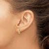 14k Madi K CZ Oval with Dolphin Dangle Post Earrings