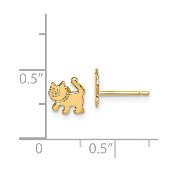 14k Madi K Kitten Childrens Post Earrings