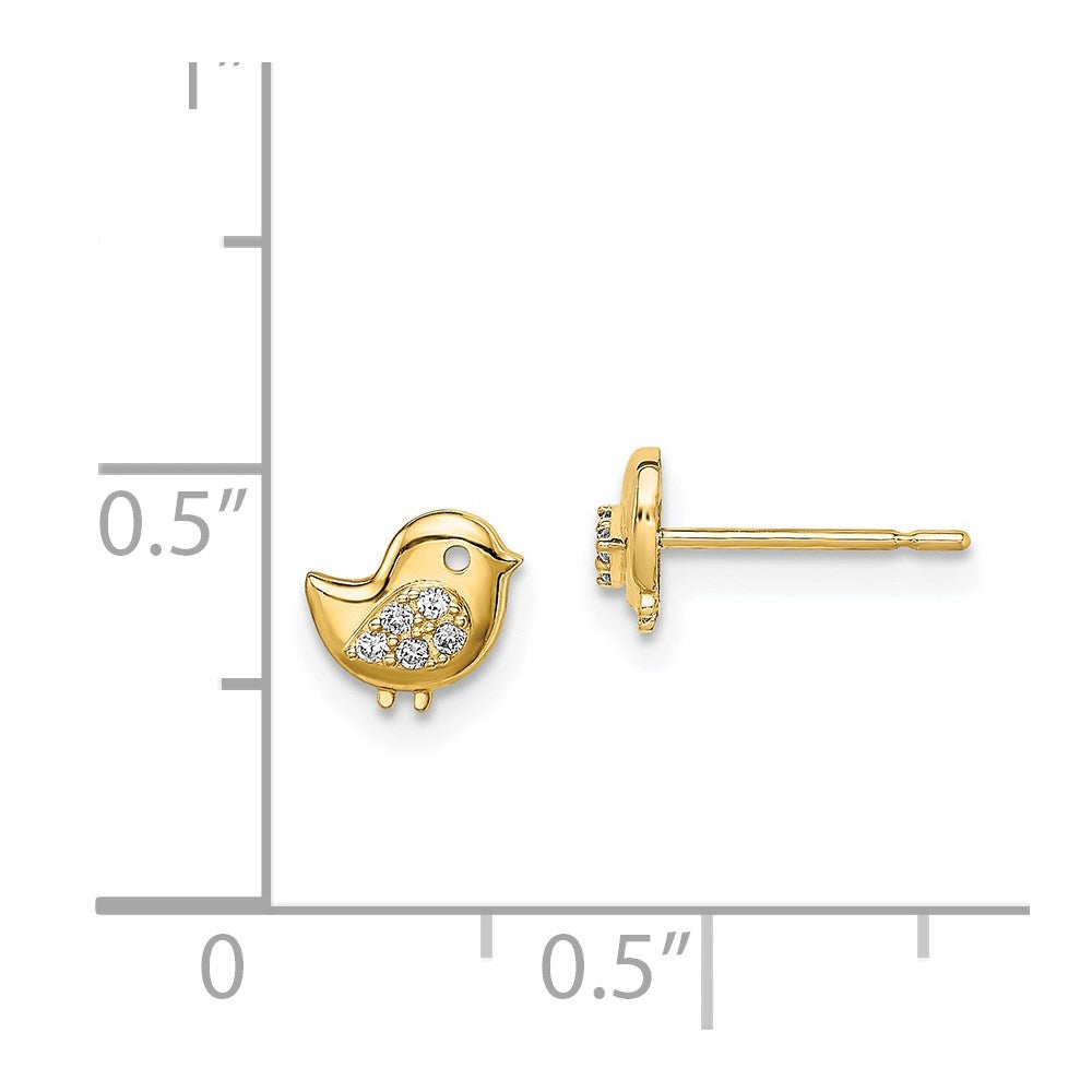 14k Madi K CZ Bird Childrens Post Earrings