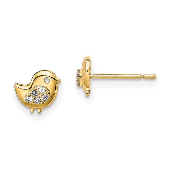 14k Madi K CZ Bird Childrens Post Earrings