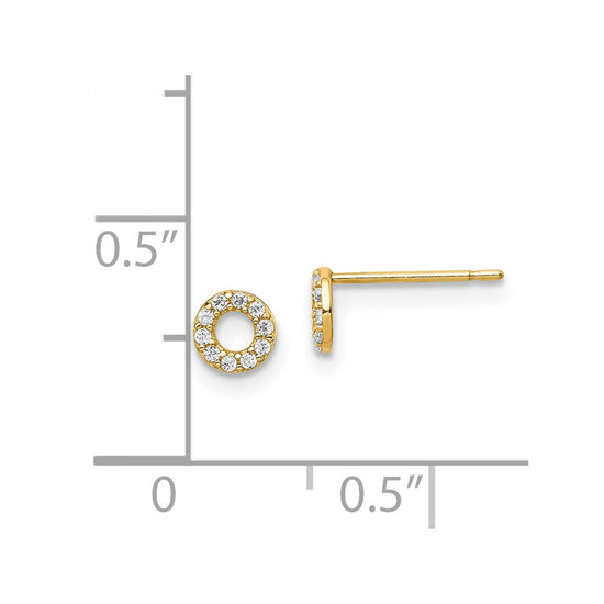 14k Madi K CZ Circle Post Earrings