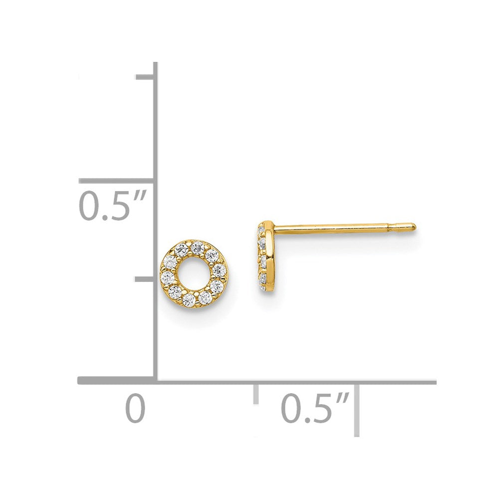 14k Madi K CZ Circle Post Earrings