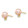 Madi K® Round FW Cultured Pearl with .02ct Diamond Post Earrings