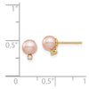 Madi K® Round FW Cultured Pearl with .02ct Diamond Post Earrings
