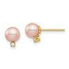 Madi K® Round FW Cultured Pearl with .02ct Diamond Post Earrings