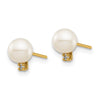 Madi K® Round FW Cultured Pearl with .02ct Diamond Post Earrings