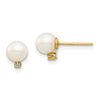 Madi K® Round FW Cultured Pearl with .02ct Diamond Post Earrings