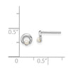 14k White Gold Madi K White Button Freshwater Cultured Pearl Circle Post Earrings