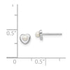 14kw Madi K White Button Freshwater Cultured Pearl Heart Post Earrings