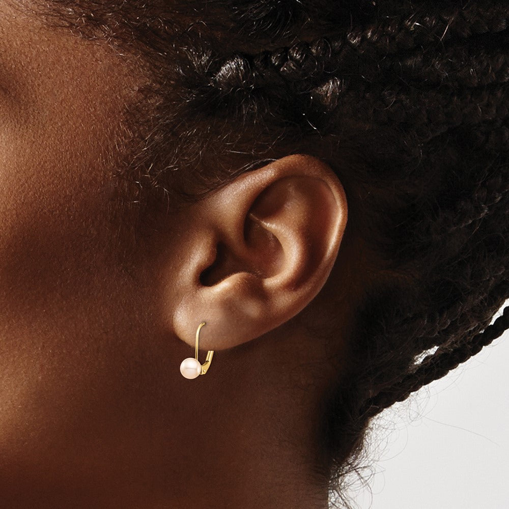 Madi K® Gold FWC Pearl Leverback Earrings