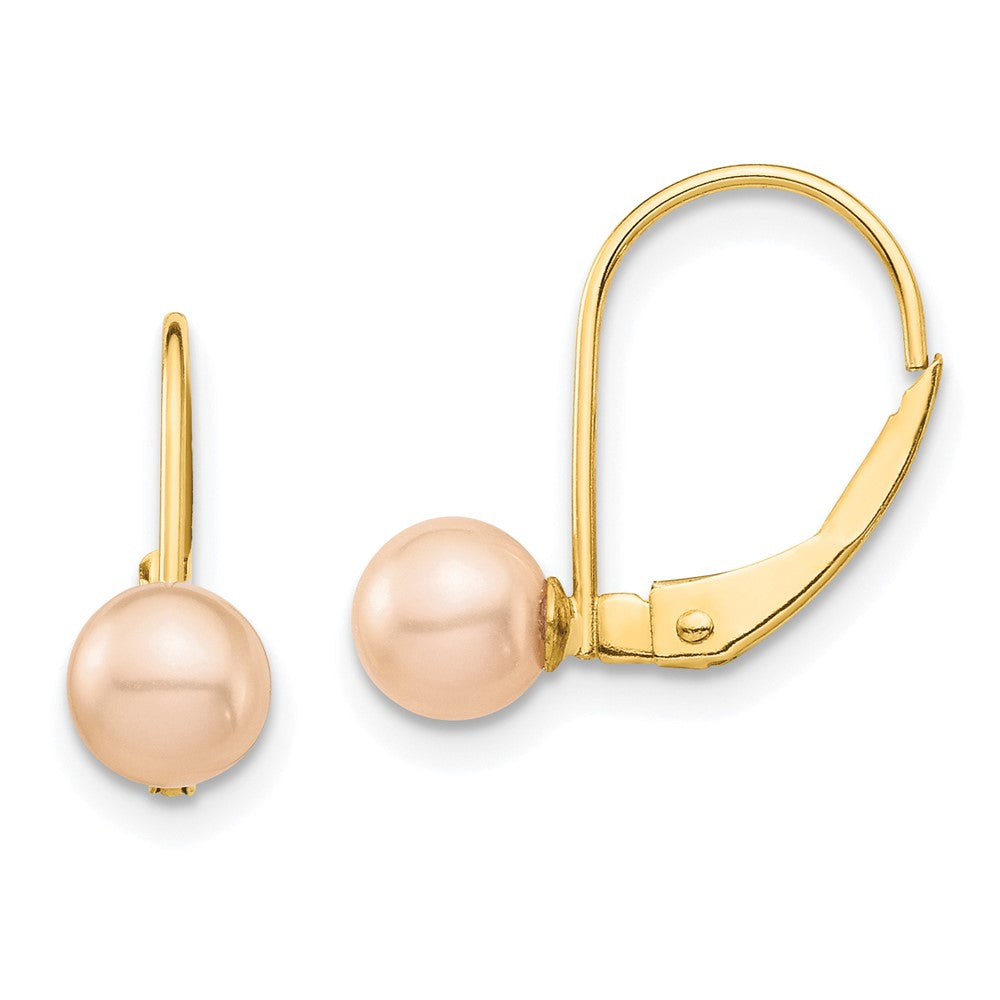 Madi K® Gold FWC Pearl Leverback Earrings