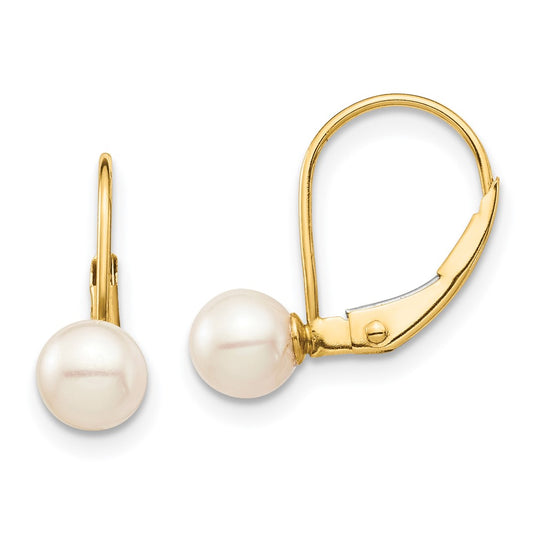 Madi K® Gold FWC Pearl Leverback Earrings