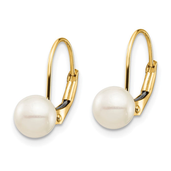 Madi K® Gold FWC Pearl Leverback Earrings