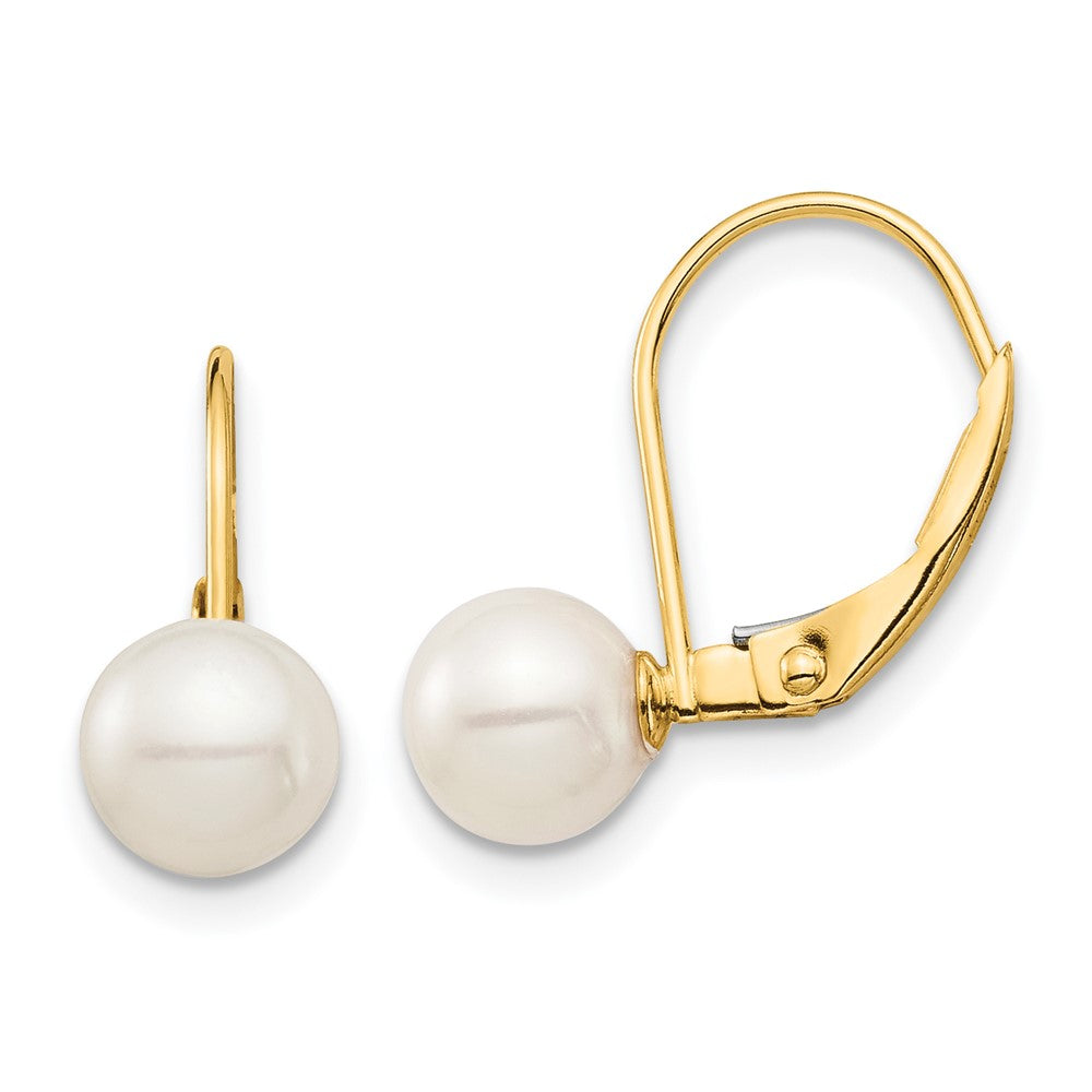 Madi K® Gold FWC Pearl Leverback Earrings