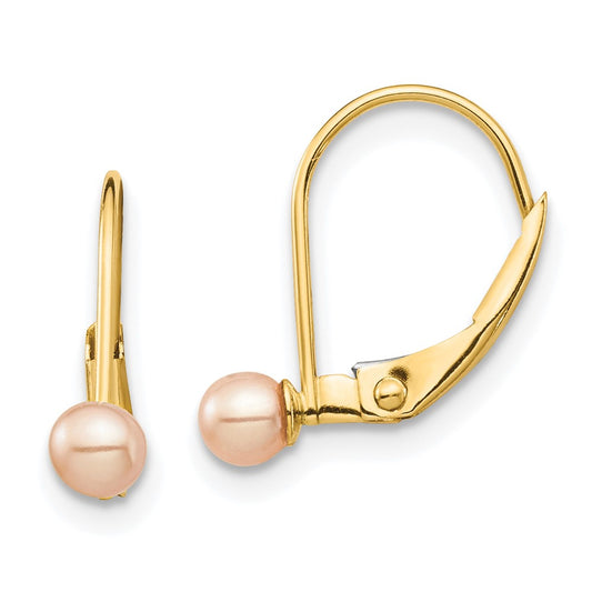 Madi K® Gold FWC Pearl Leverback Earrings