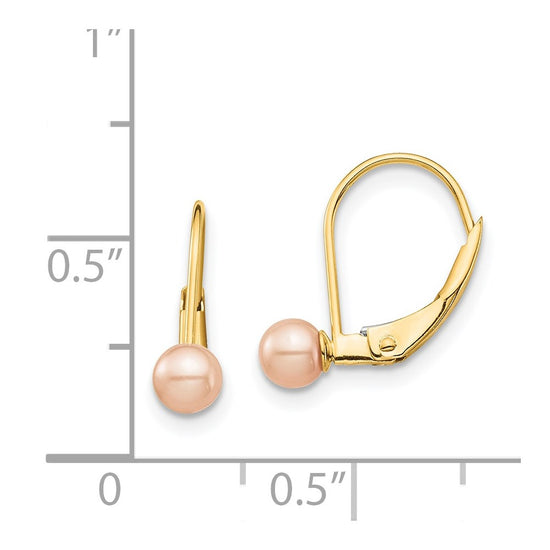Madi K® Gold FWC Pearl Leverback Earrings