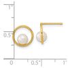14K Madi K 5-6mm White Semi-Round Freshwater Cultured Pearl Open Circle Post Earrings