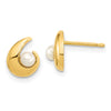 14K Madi K Polished 3-3.5mm Button Freshwater Cultured Pearl Post Earrings