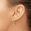 14k Madi K Polished Heart Dangle Childrens Hinged Hoop Earrings