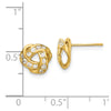 14k Madi K Polished CZ Love Knot Childrens Post Earrings