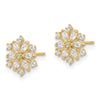 14k Madi K Polished CZ Snowflake Childrens Post Earrings